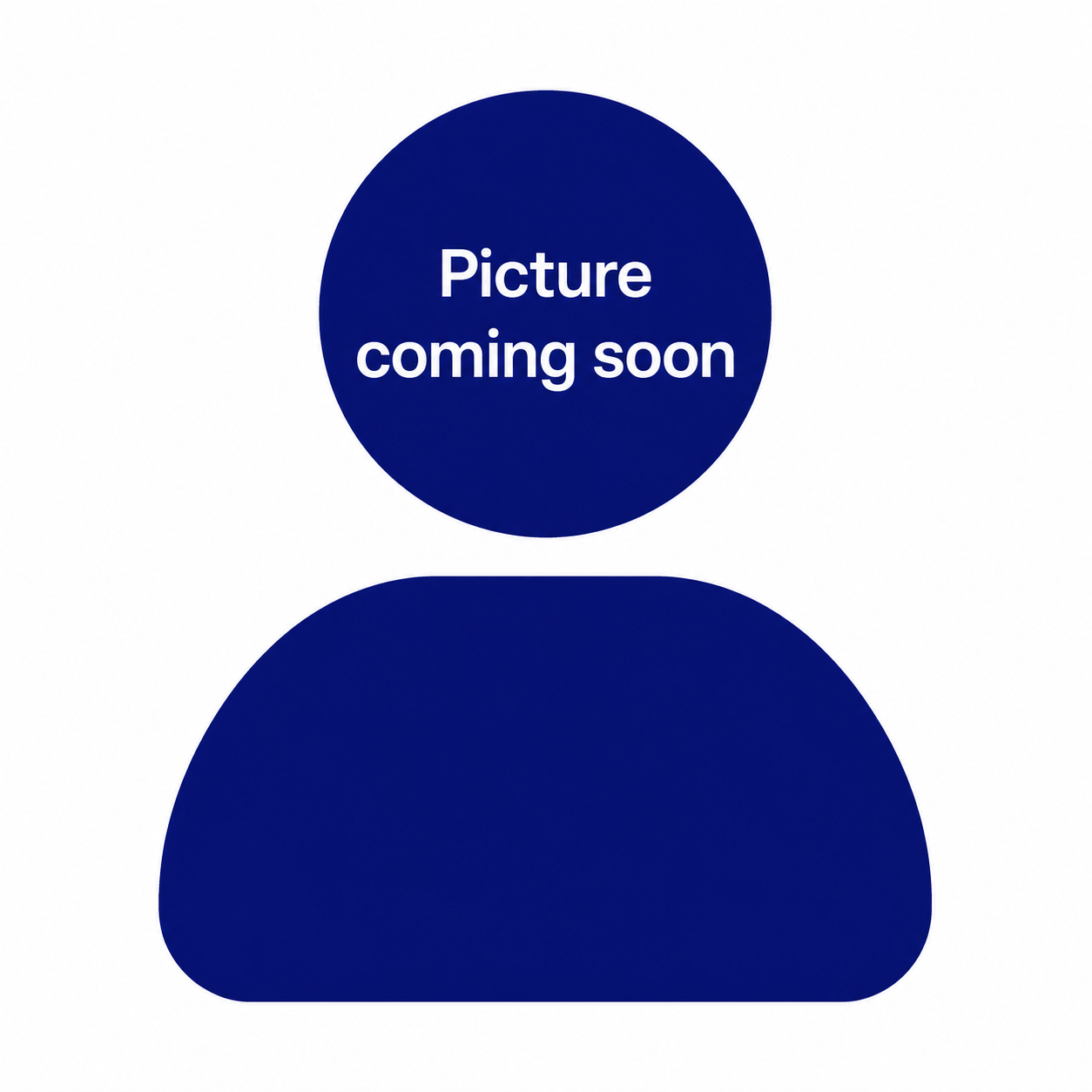 Navy Blue Silhouette with Picture Coming Soon Text Navy Blue Silhouette with Picture Coming Soon Text