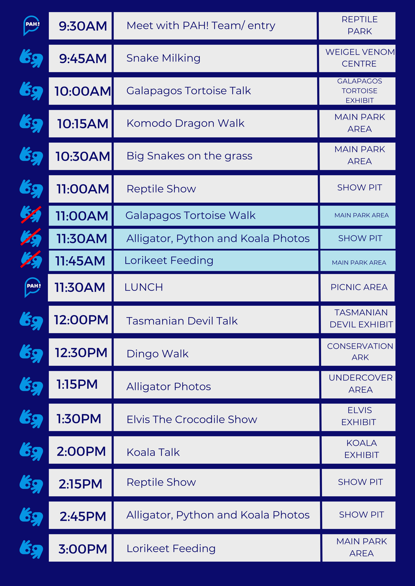 Reptile Park Access Day Agenda-2 Reptile Park Access Day Agenda-2