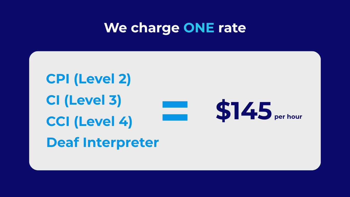 We charge one rate